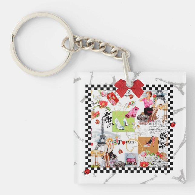 April in Paris 1 Keychain (Front)