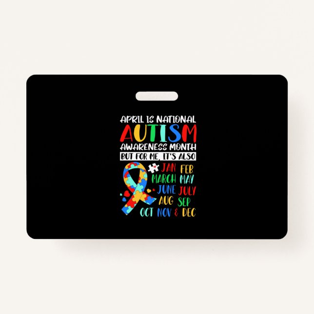 April is National Autism Awareness Month Badge (Front)