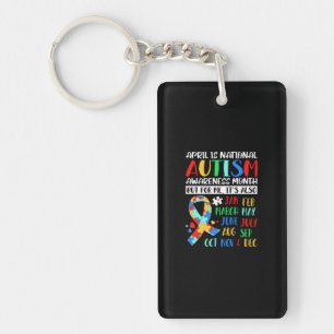 April is National Autism Awareness Month Keychain