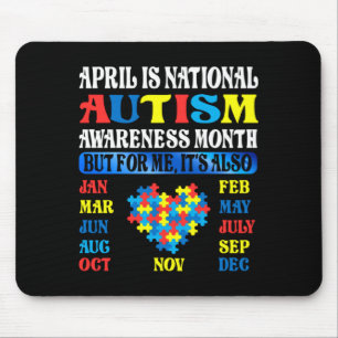 April Is National Autism Awareness Month Kids Boy  Mouse Pad