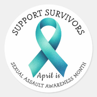 April is Sexual Assault Awareness Day Classic Round Sticker
