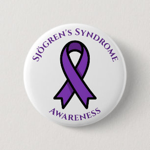 April is Sjögren's Awareness Purple Ribbon 2 Inch Round Button