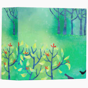 April Modern Green Landscape Nature Painting Binder