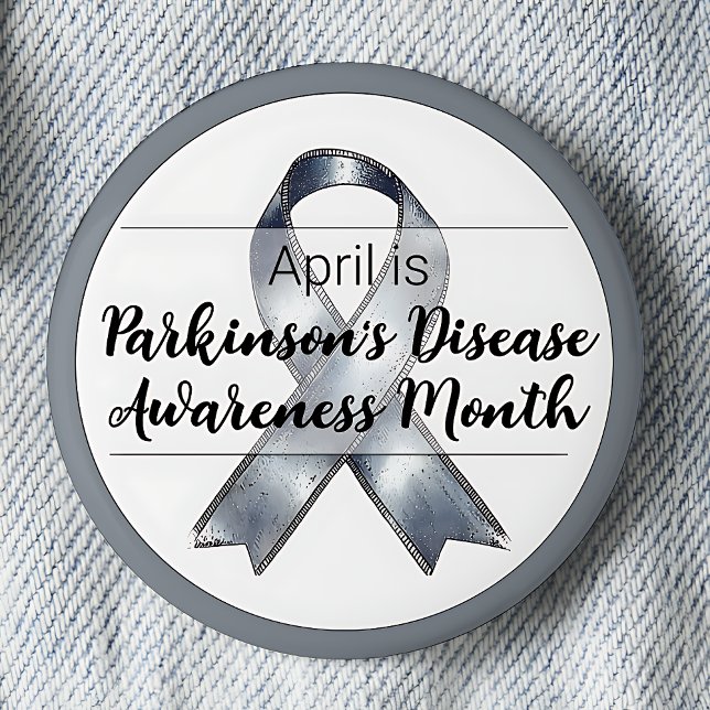 April Parkinson's Disease Awareness Month 2 Inch Round Button (April is Parkinson's Disease Awareness Month pinback button.)