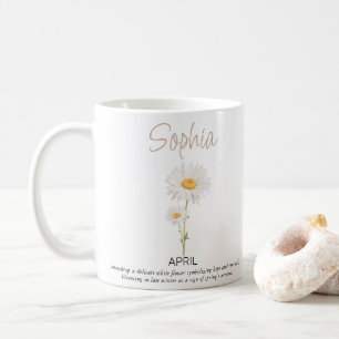 April Personalized Birth Flower Coffee Mug