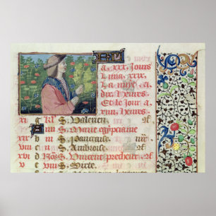 April: Picking Flowers Poster