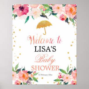 April Shower Umbrella Floral welcome sign
