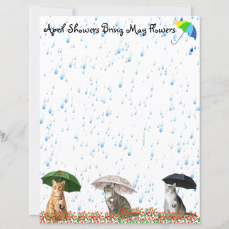 April Showers and Cats Stationery