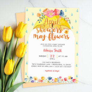 April Showers Bring May Flowers Baby Shower Invita Invitation