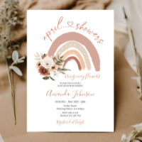 April Showers Bring May Flowers Boho Rainbow Invit
