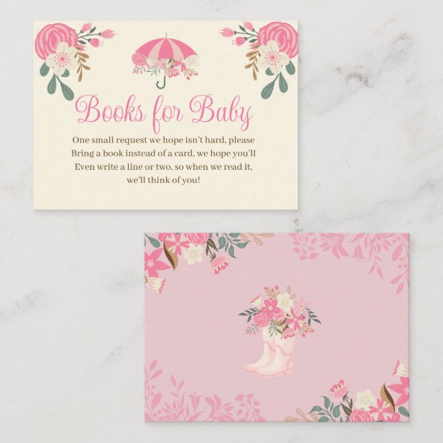 April Showers Bring May Flowers Books for Baby Enclosure Card (Front/Back)