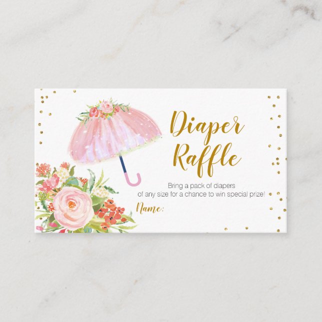 April Showers Bring May Flowers Diaper Raffle Encl Enclosure Card (Front)