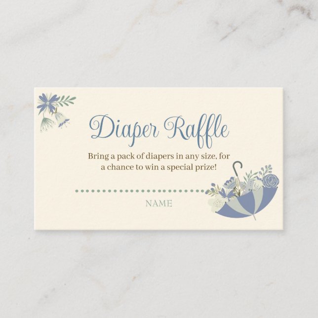 April Showers Bring May Flowers Diaper Raffle Enclosure Card (Front)
