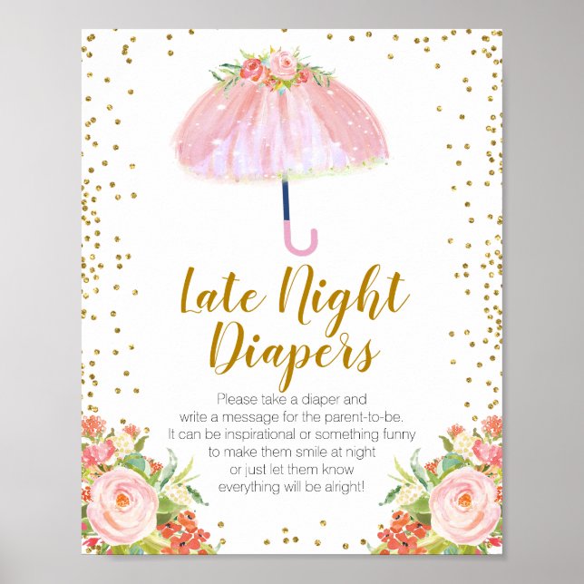 April Showers Bring May Flowers Late Night Diaper  Poster (Front)