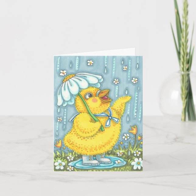 APRIL SHOWERS BRING MAY FLOWERS SPRING NOTE CARD (Front)