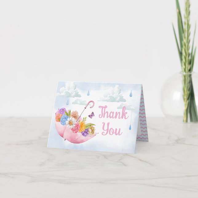 April Showers Bring May Flowers Thank You Card (Front)
