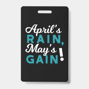 April Showers May Flowers Inspirational Quote Badge