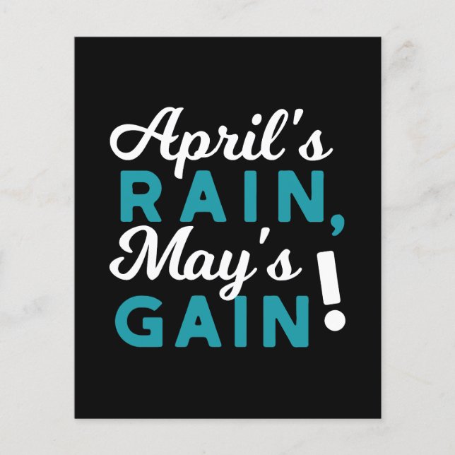 April Showers May Flowers Inspirational Quote Flyer (Front)