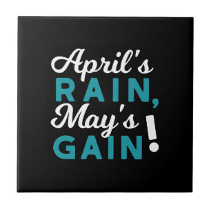 April Showers May Flowers Inspirational Quote Tile