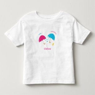 April Showers Rainy Day Umbrellas with Name Toddler T-shirt