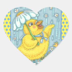 APRIL SHOWERS SPRING CHICK, CHICKEN STICKERS Sheet