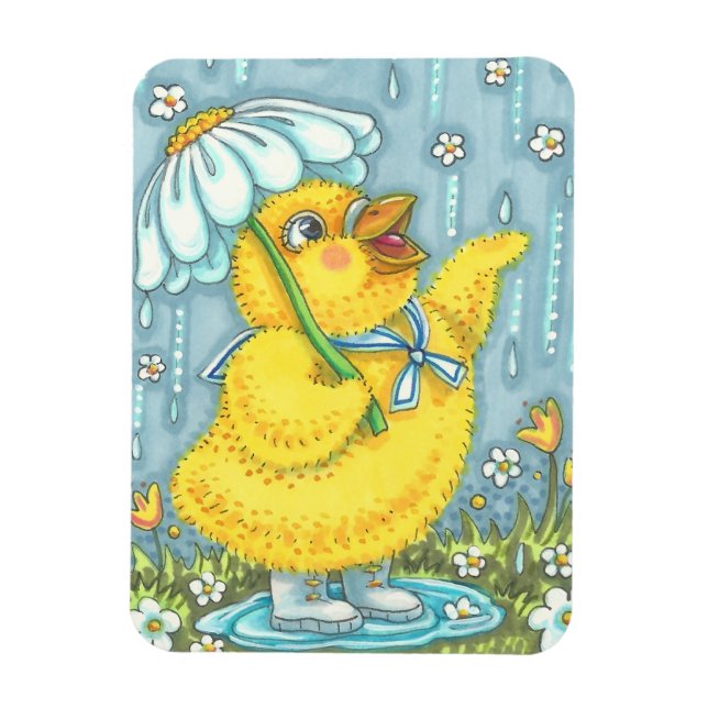 APRIL SHOWERS SPRING CHICK MAGNET Rectangle (Vertical)