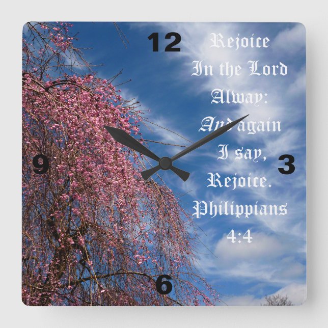 April Sky with Leviticus 11:44 Square Wall Clock (Front)
