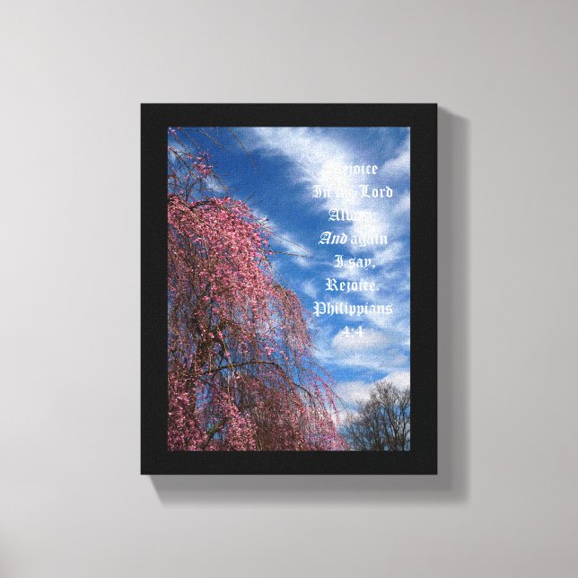 April Sky with Philippians 4:4 Canvas Print (Front)