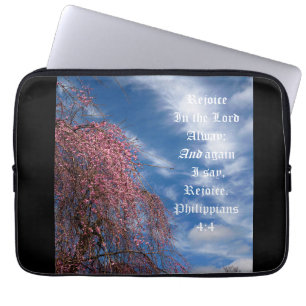 April Sky with Philippians 4:4 Laptop Sleeve