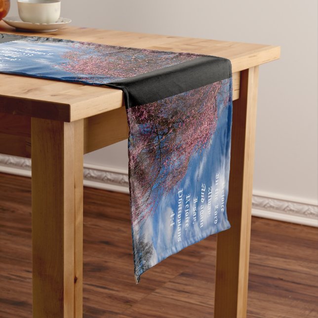 April Sky with Philippians 4:4 Short Table Runner (In Situ)