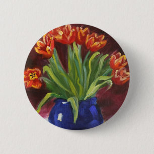 "April Tulips" 2 Inch Round Button