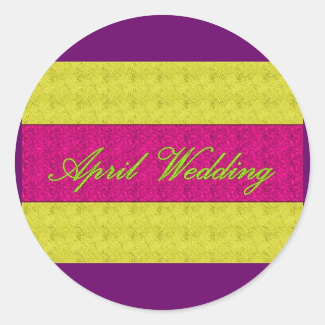 "April Wedding" Elegant Sticker (Front)