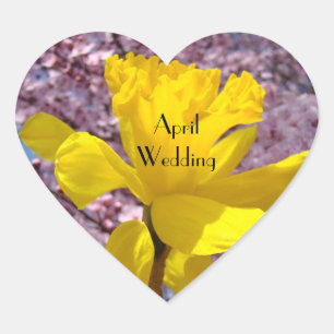 April Wedding seals envelopes Invitations Daffodil