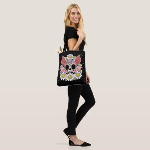 April's Daisies & Bat Skull Tote Bag