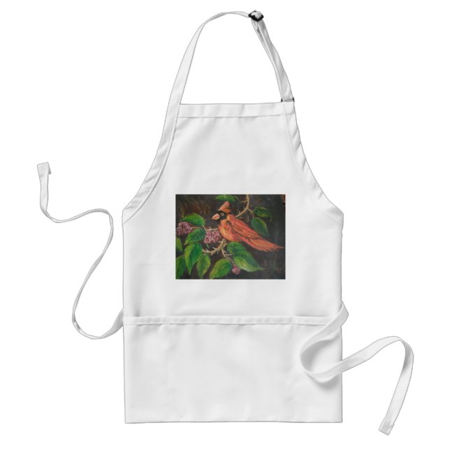 Apron Ann Hayes Painting Cardinal (Front)