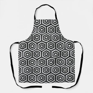 Apron Black White Hexagon Geometric Pattern