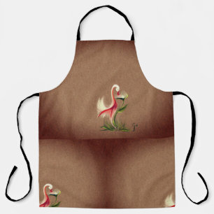 Apron brown bird design