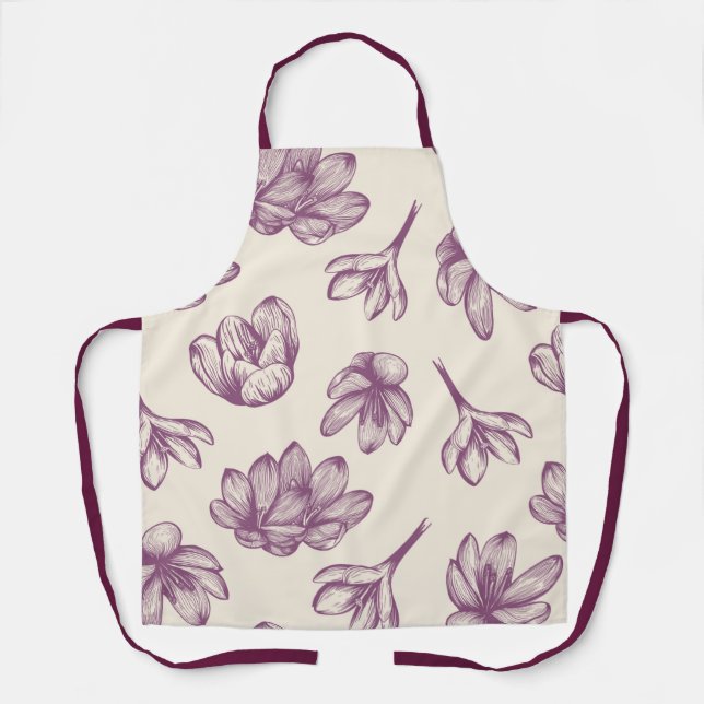 Apron - Burgundy Floral (Front)