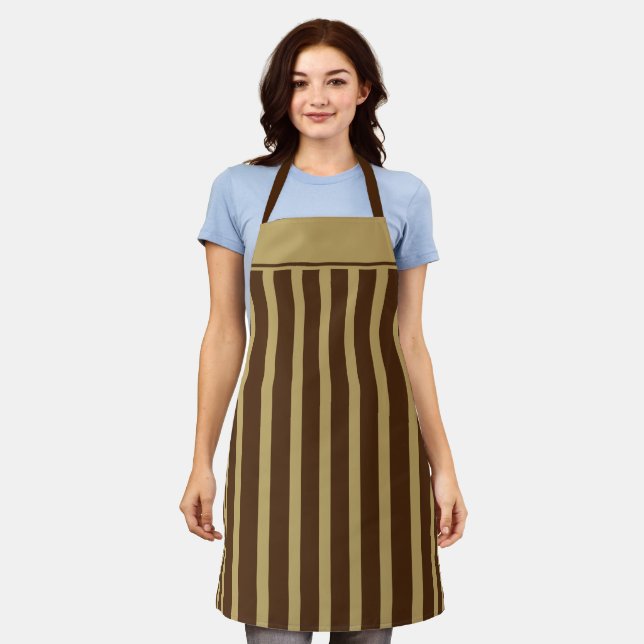 Apron Cafe Brown tones Stripe (Worn)