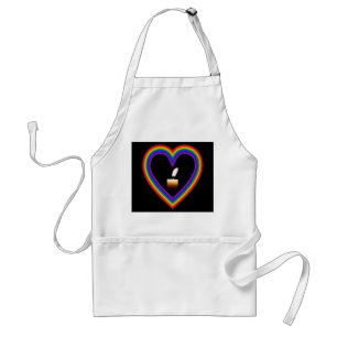 Apron Candle In Rainbow Heart