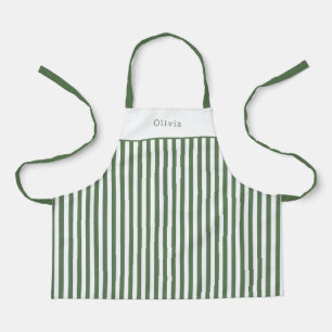 Apron Children - Personalised Forest Green Stripe.
