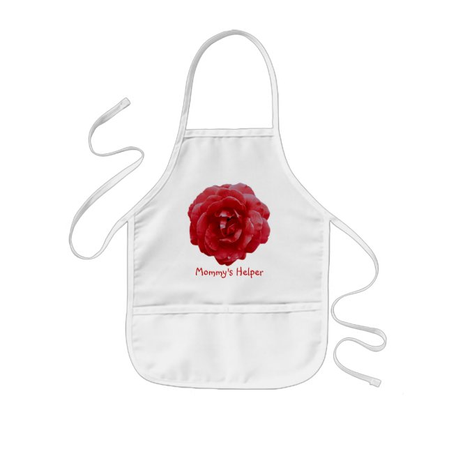 Apron - Child's - "Mommy's Helper" - Red Red Rose (Front)