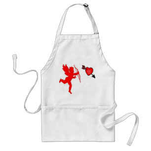 Apron Cupid and Heart Red