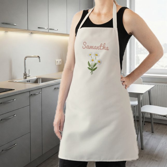 Apron for Women with Daisies (Creator Uploaded)