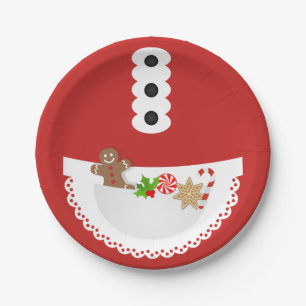 Apron gingerbread holiday cookie exchange party paper plate