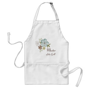 Apron Hawaiian Blue Flower