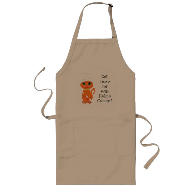 Apron  Humourous Kitty Kat Italian Chef (Front)