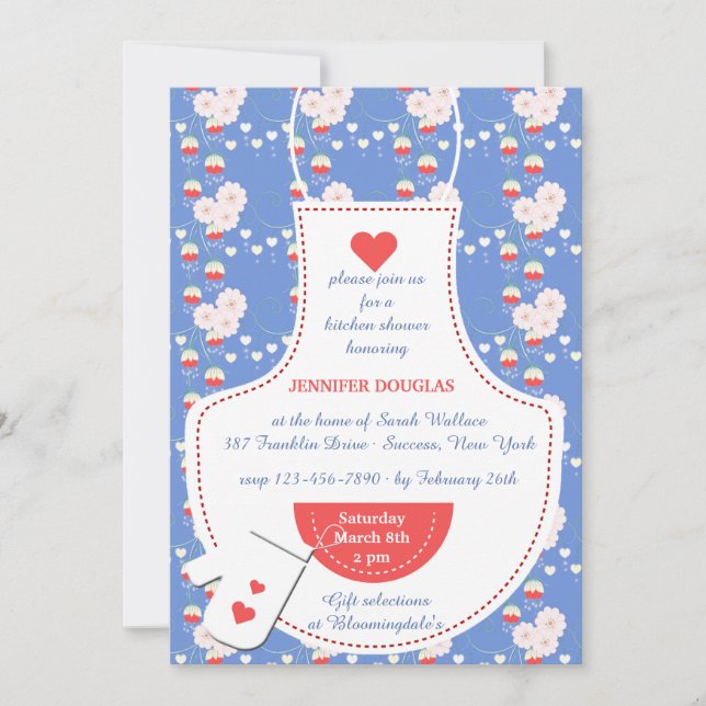 Apron Kitchen Bridal Shower Invitation (Front)