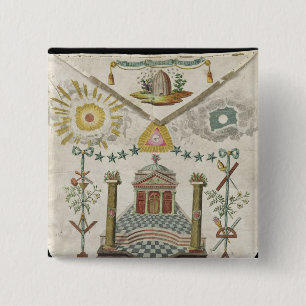 Apron of a Master of Saint-Julien Lodge in 2 Inch Square Button