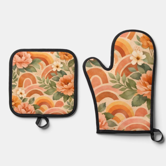 .Apron Oven Mitt & Pot Holder Set (Front)